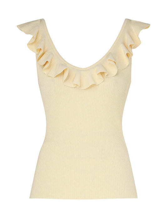 Halliday V-Neck Frill Tank